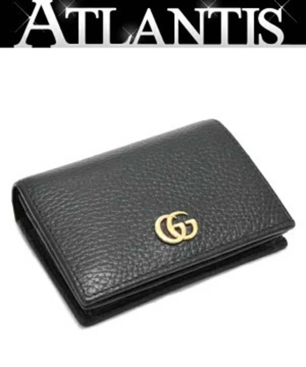 Gucci GG Marmont Compact Wallet Bi fold Leather Black